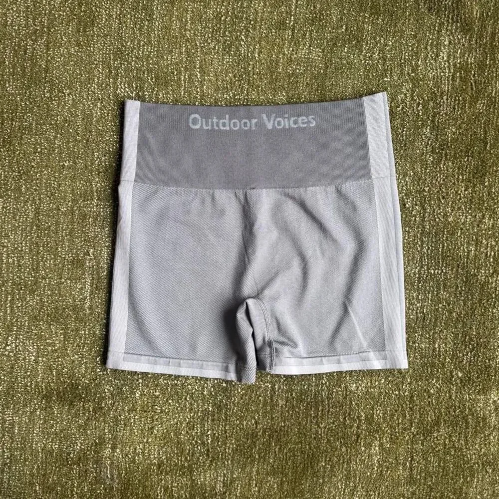 Outdoor-voices Women's Grey and Blue Shorts